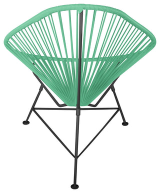 Acapulco Indoor/Outdoor Handmade Lounge Chair, Mint Weave, Black Frame