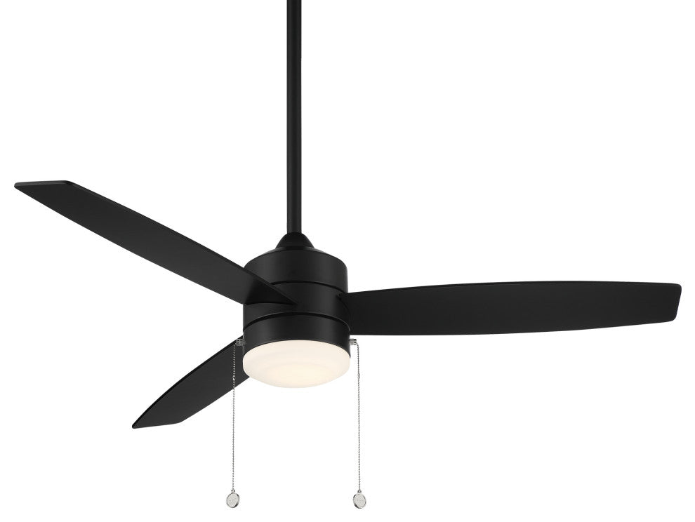 Atlantis Indoor/Outdoor 3-Blade Pull Chain Ceiling Fan 52" Matte Black With Kit