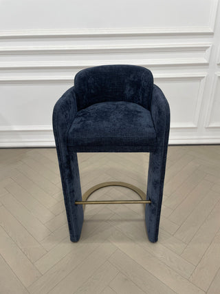 Indigo Blue Upholstered Bar Chair