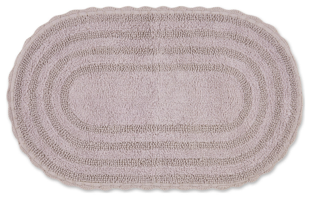 Dusty Lilac Oval Crochet Bath Mat