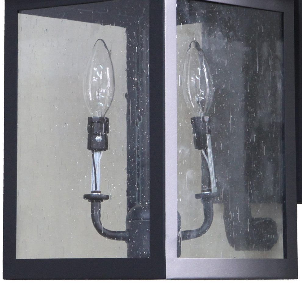 Morgan Outdoor Wall Mounted Lighting, Black, 2-Light