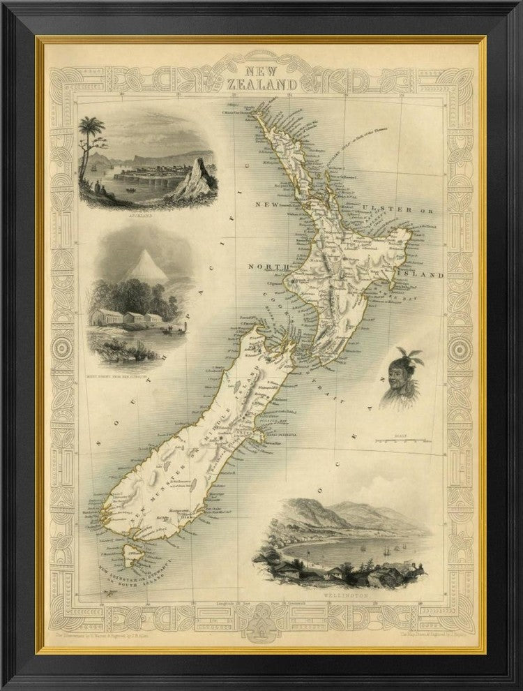 "New Zealand, 1851" Framed Canvas Giclee by R.M. Martin, 26"x34"