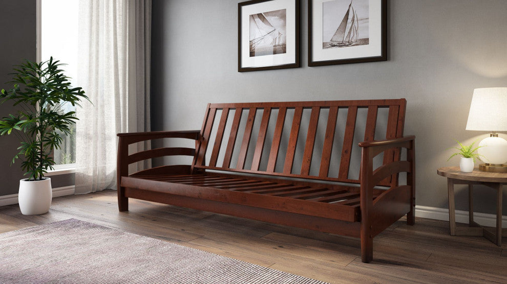 Galena Dark Cherry Futon Frame, Darfk Cherry, Queen