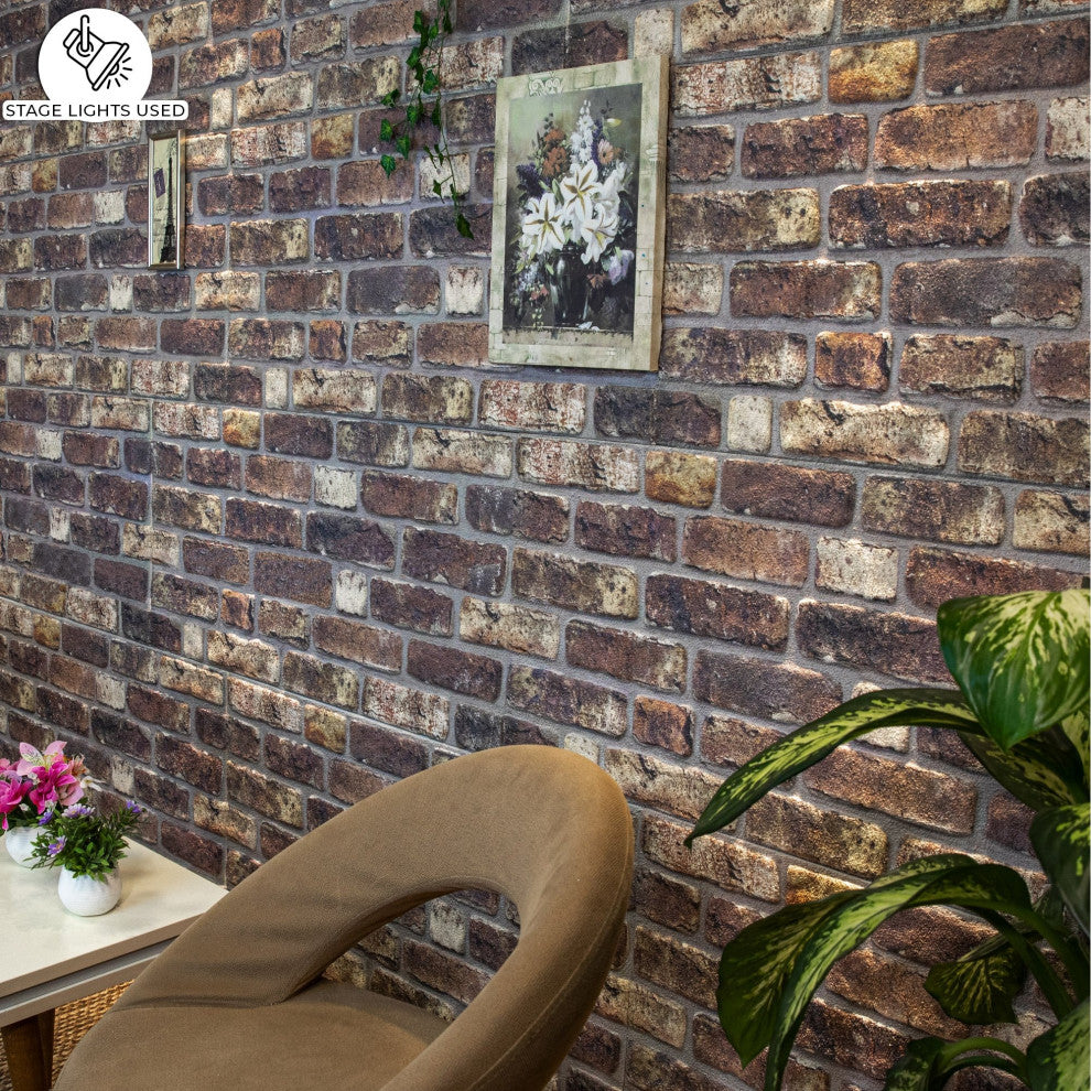 Faux Face Brick 3D Wall Panels, Gray Brown, Sample 10x10"