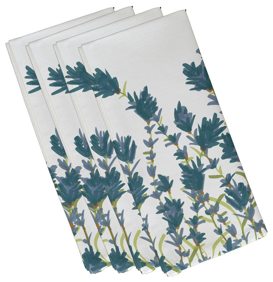 Lavender, Floral Print Napkin, Blue, Set of 4
