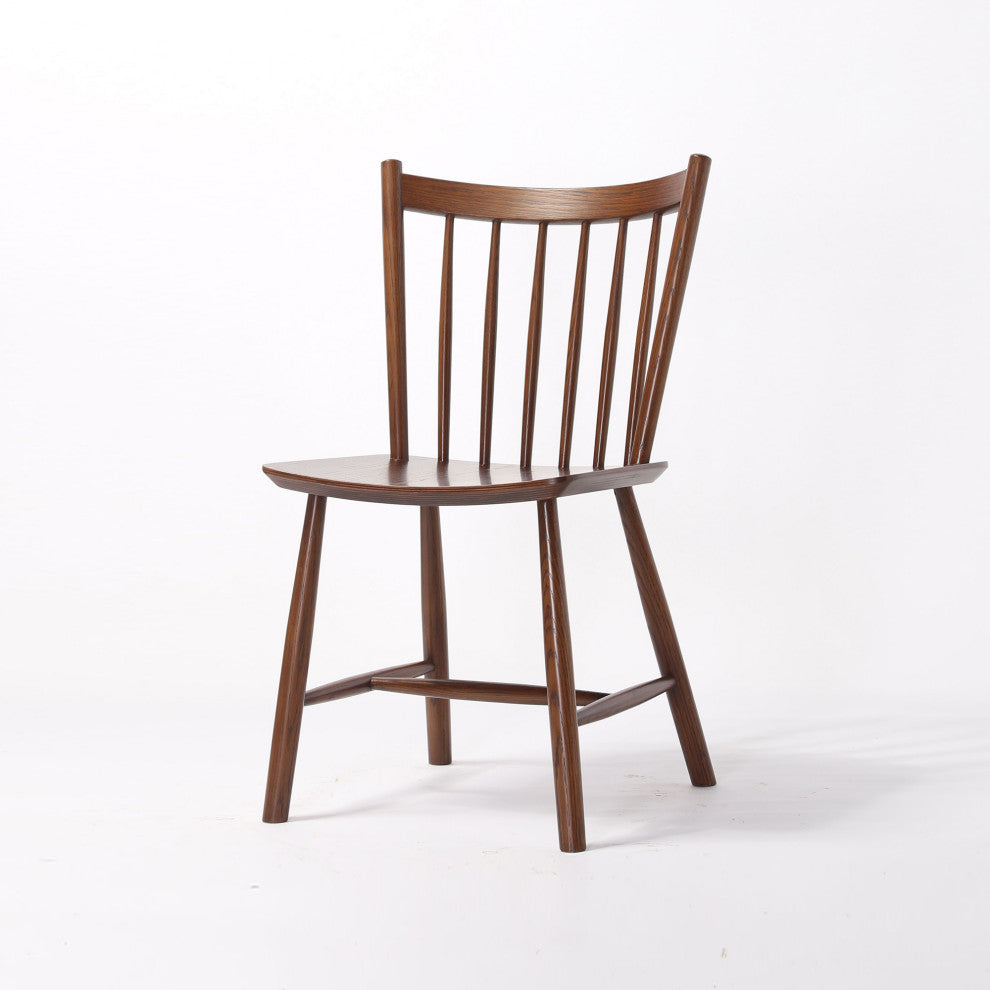 Elite Living Vincent, Set of 2, Solid Wood Dining Chairs, Walnut Brown