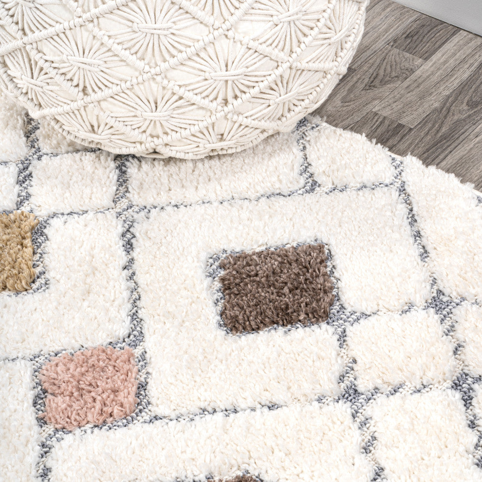 Astrid Retro Trellis High-Low Multi/Cream 2'x8' Runner Rug