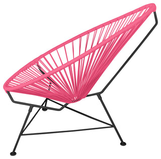 Junior Indoor/Outdoor Handmade Acapulco Chair, Pink Weave, Black Frame