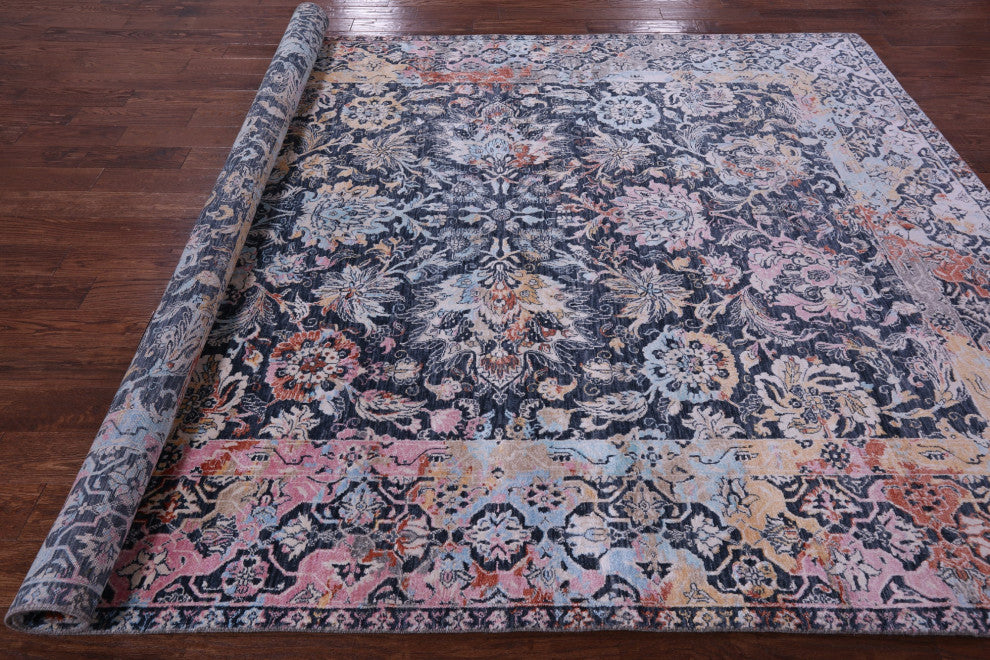 Wool & Silk Persian Hand Knotted Rug 7' 11" X 9' 9" - Q15554