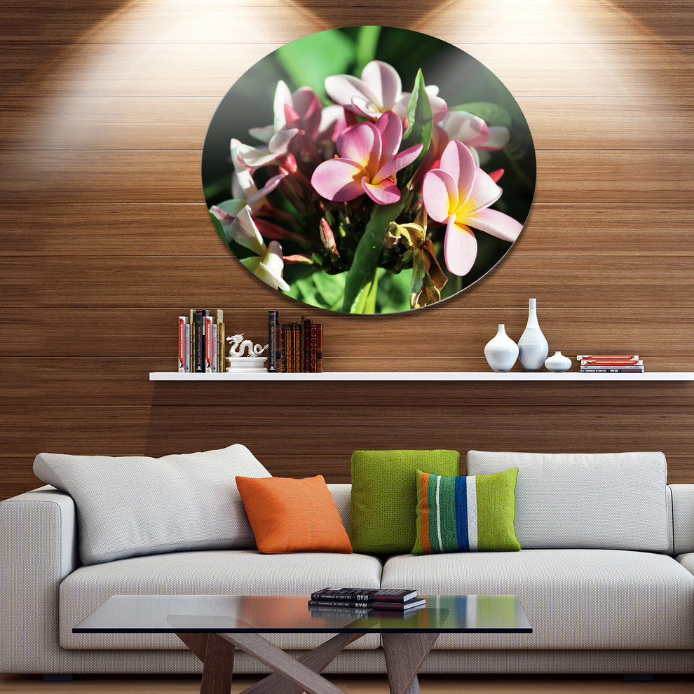 Beautiful Little Pink White Flowers, Floral Round Wall Art, 36"