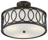 Graham 3 Light Ceiling Mount in Matte Black