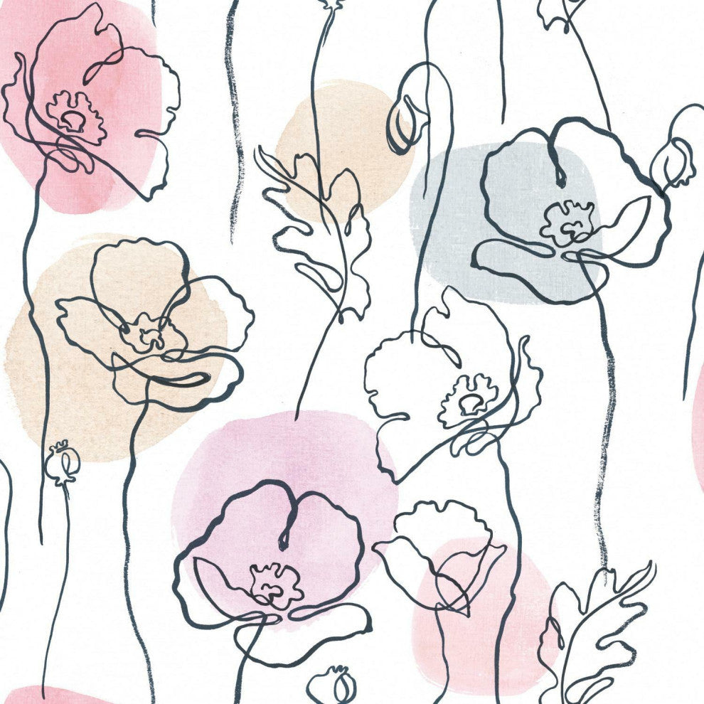 Modern Poppy Peel & Stick Wallpaper