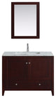 Eviva Lime 36"  Vanity Teak(Dark Brown) with White Jazz Marble Carrera Top