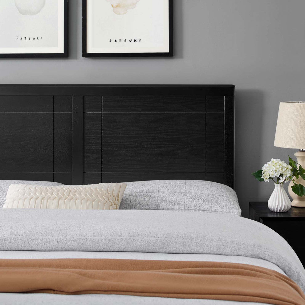 Archie Twin Wood Headboard Black
