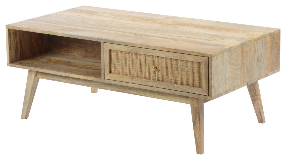 Scandinavian Reed Coffee Table - Natural