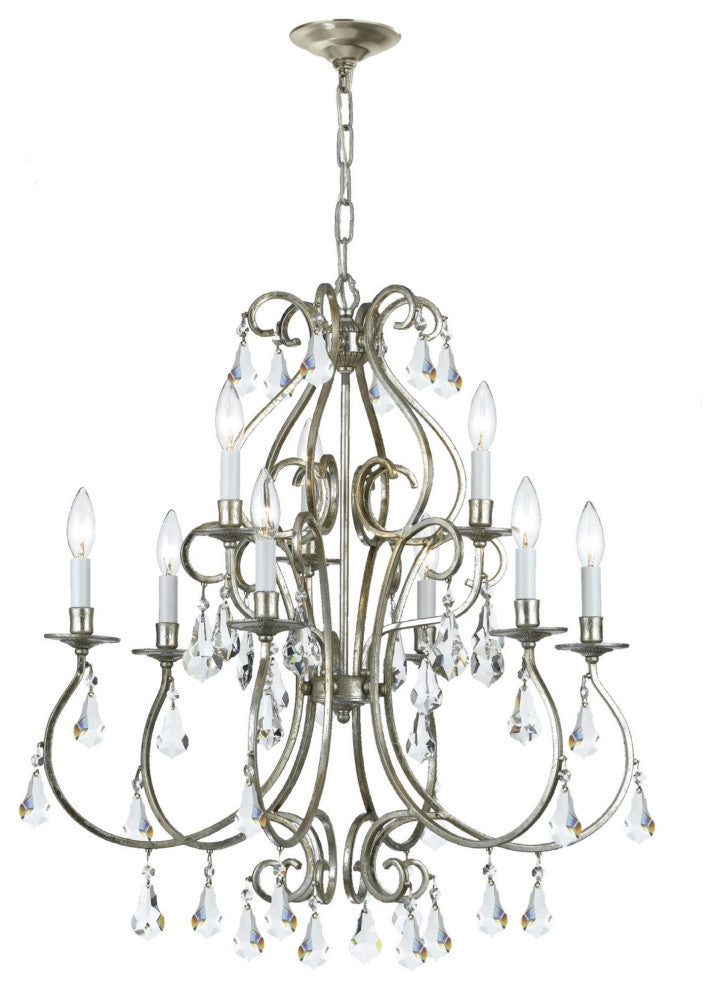 Crystorama Lighting Group 5019-CL-MWP Ashton 9 Light 26"W Crystal - Olde Silver