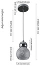 Silver canopy lights Semi Flush Mount Hanging Light Modern Glass Pendant Lamp