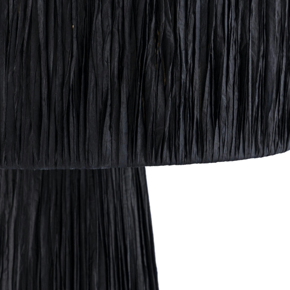 Shelby Rafia Black Table Lamp, Black