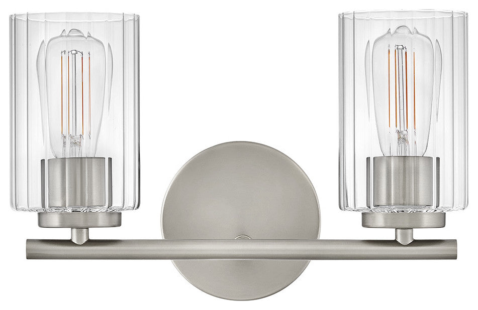 Lark Leta Small Two Light Vanity, Brushed Nickel