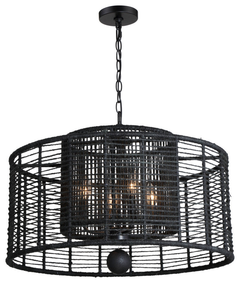 Jayna 4 Light Matte Black Chandelier