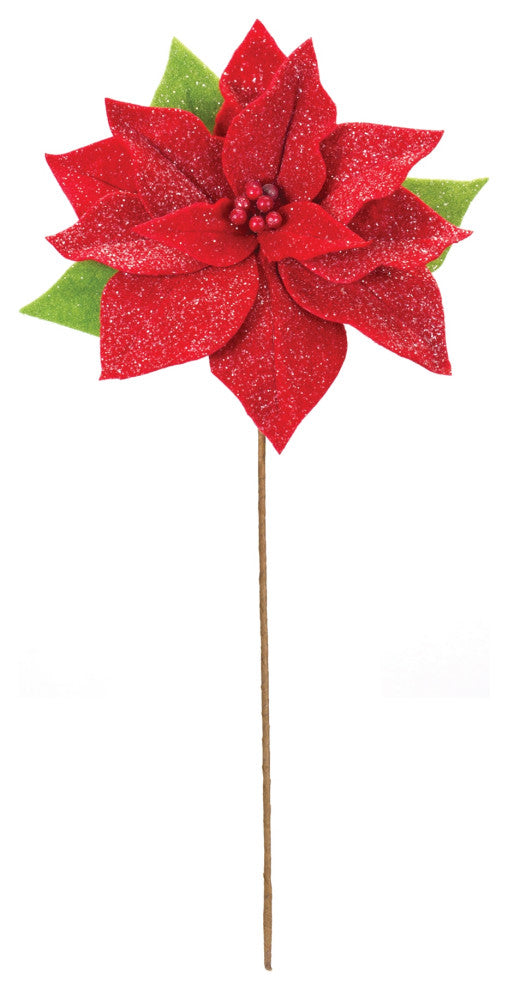 Poinsettia Flower Stem, Set of 2