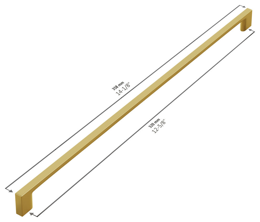 Dowell Series 3008 Handles, 320mm/12.6" CTC, 3-Pack, Brushed Brass