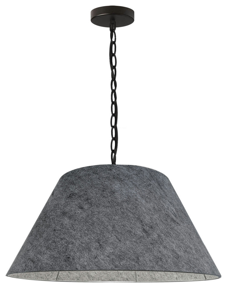 1 Light Meduim Brynn Black Pendant w/ Grey Felt