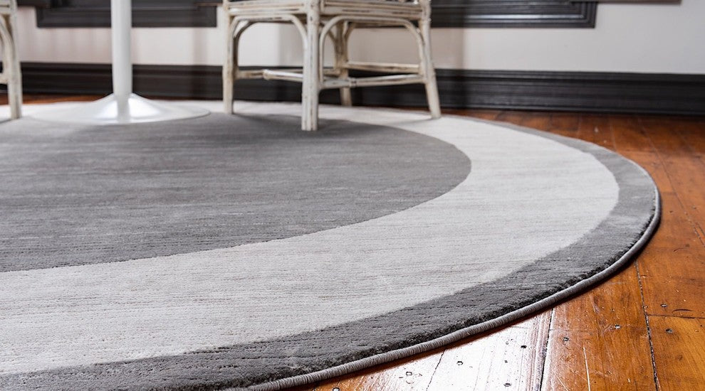 Contemporary Heights 8' Round Stormy Area Rug