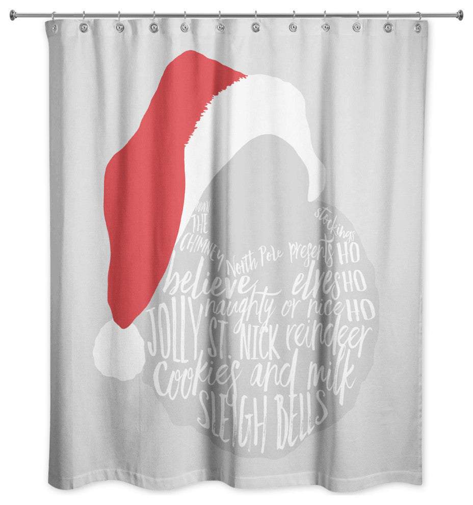 Santa's Christmas Word Beard 71x74 Shower Curtain