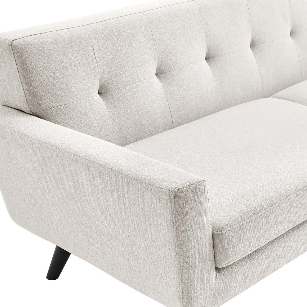 Engage Herringbone Fabric Sofa, Ivory