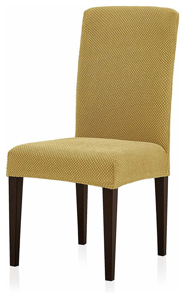 Subrtex Stretch Dining Room Chair Slipcovers, Beige, 2pcs