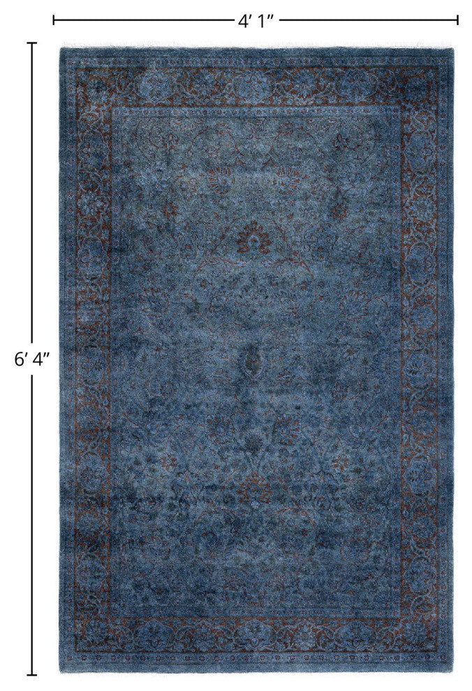 Overdyed, One-of-a-Kind Handmade Area Rug Gray, 4'1"x6'4"