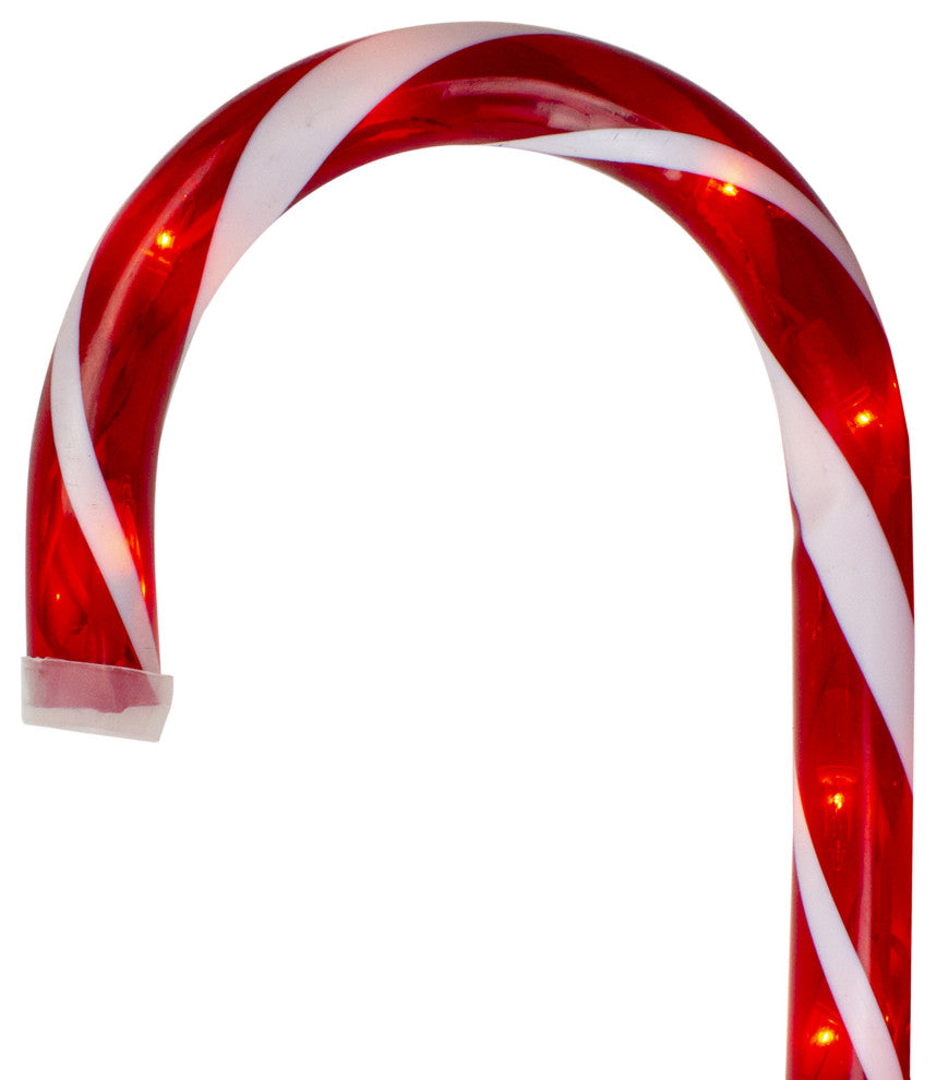 Set of 6 Lighted Twinkling Outdoor Candy Cane Christmas Pathway Markers