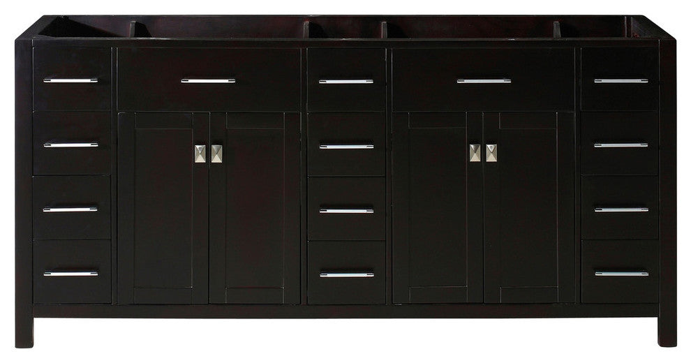 Caroline Parkway 72" Double Bathroom Vanity Cabinet, Espresso