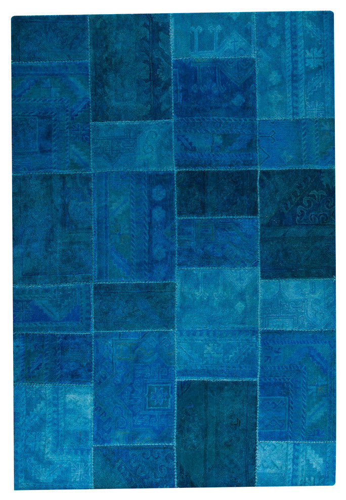 Hand Tufted Turquoise Wool Area Rug