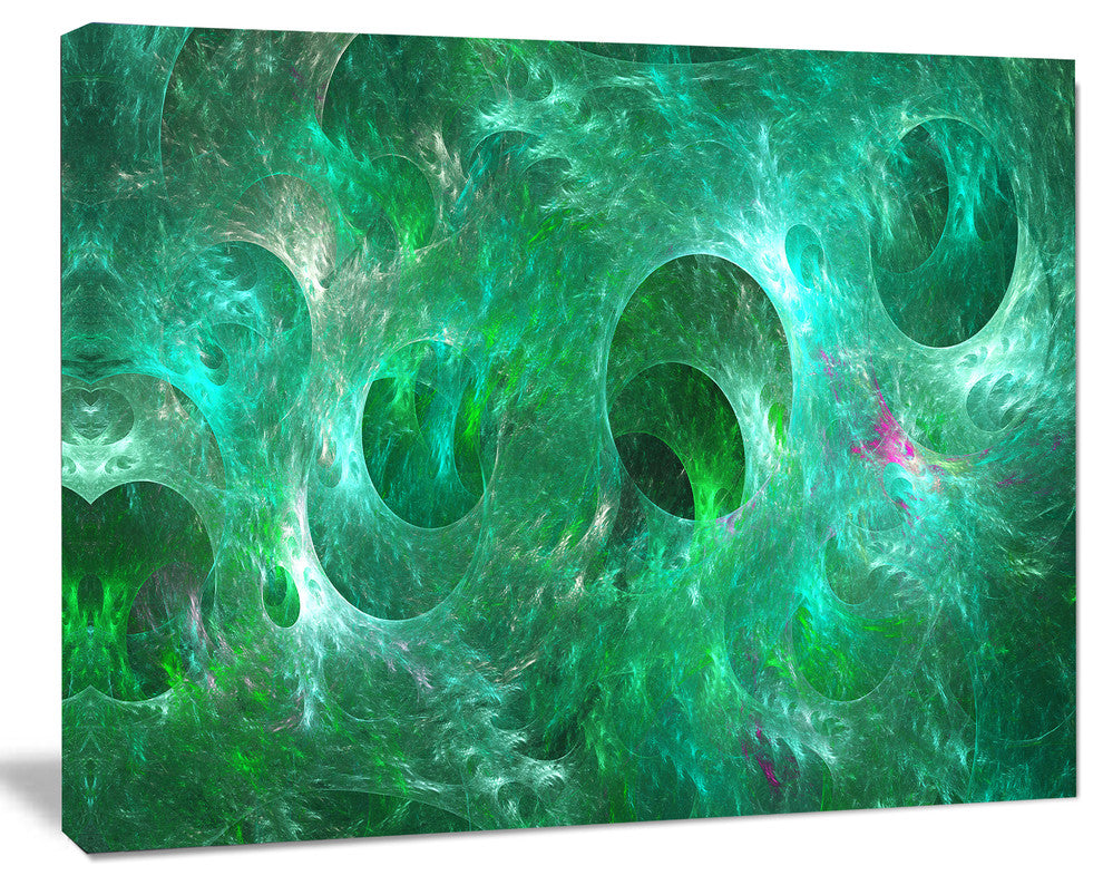 Green Fractal Glass Texture, Abstract Canvas Art Print, 20x12