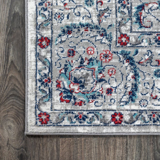 Modern Persian Vintage Light Grey/Red 4' x 6' Area Rug