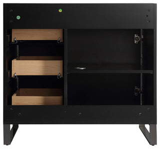 Opulence Bath Vanity, Black Matte, 36", Black Hardware, Black Marble Top