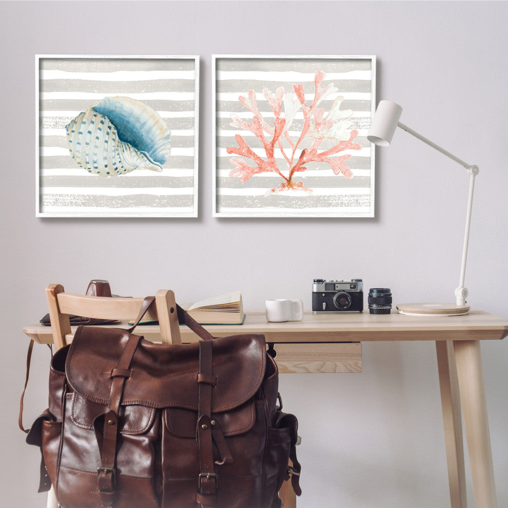 Nautical Curved Shell Pink Coral,24 x 24