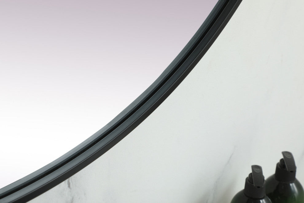 Home Living Metal Frame Oval Mirror 36x72 Inch, Black