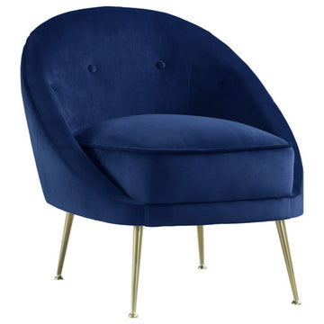 Olivia Velour Accent Chair, Blue