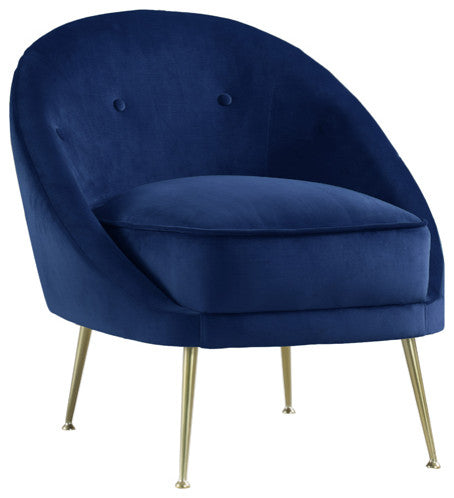 Olivia Velour Accent Chair, Blue