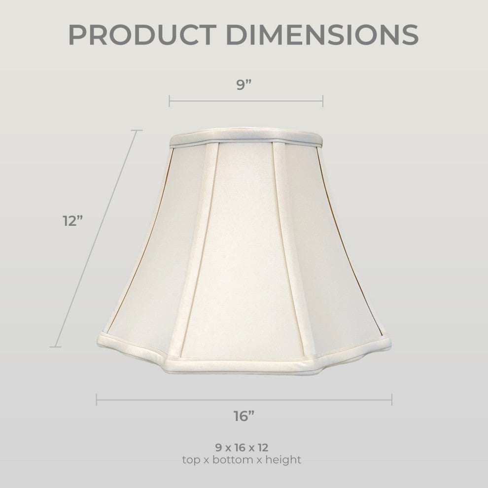 Royal Designs Flare Bottom Outside Corner Scalloped Basic Lamp Shade, Beige, Bei