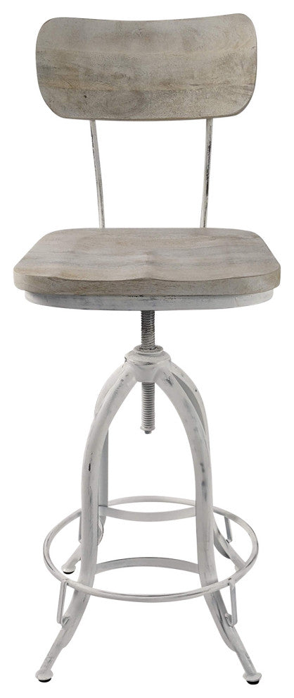 Mason Adjustable Stool, Whitewash