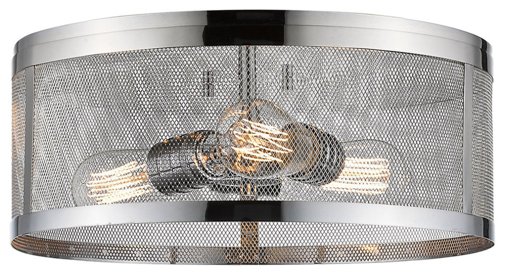 Zlite 331F14-CH 3-Light Flush Mount, Chrome