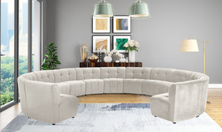 Limitless Velvet Upholstered 13-Piece Modular Sectional, Cream