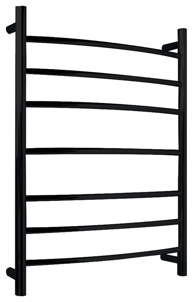 Gown 7-Bar Stainless Steel Wall Mounted Towel Warmer, Matte Black