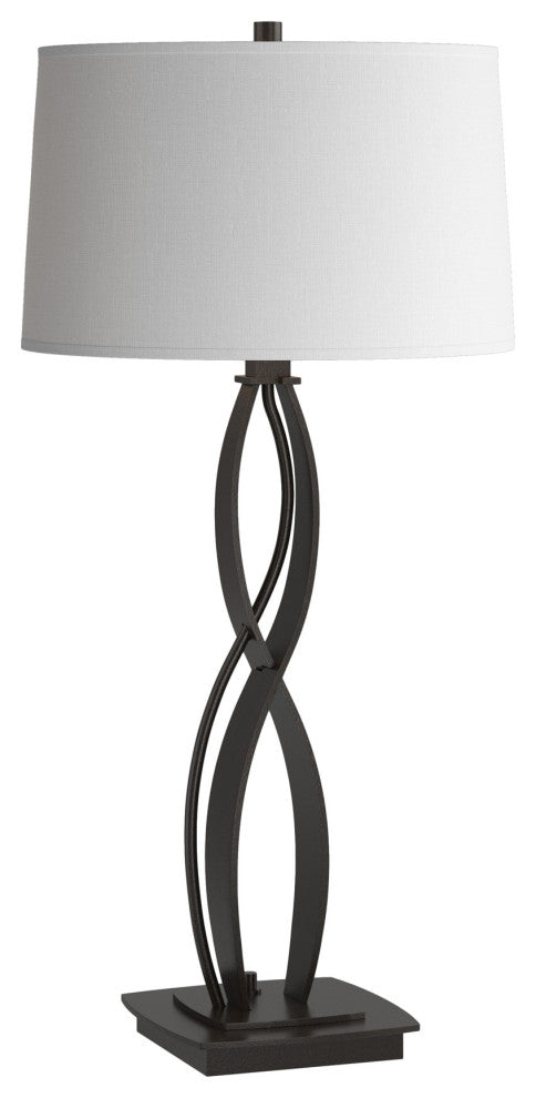 Almost Infinity Table Lamp, Oil Rubbed Bronze, Natural Anna Shade