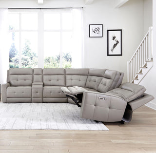 Canterbury Pewter 6 Piece Zero Gravity Modular Power Reclining Sectional, Pewter