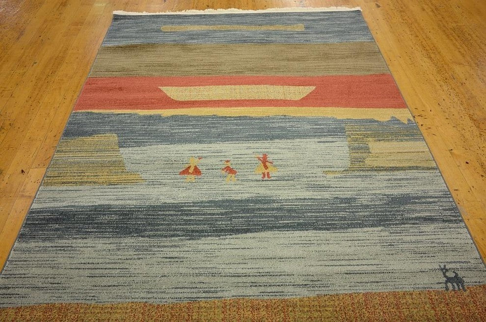 Unique Loom Navajo Fars Rug, Blue, 61 X 96